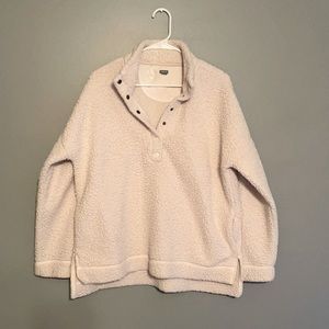 Aerie, oversized, fleece, button up, sweatshirt